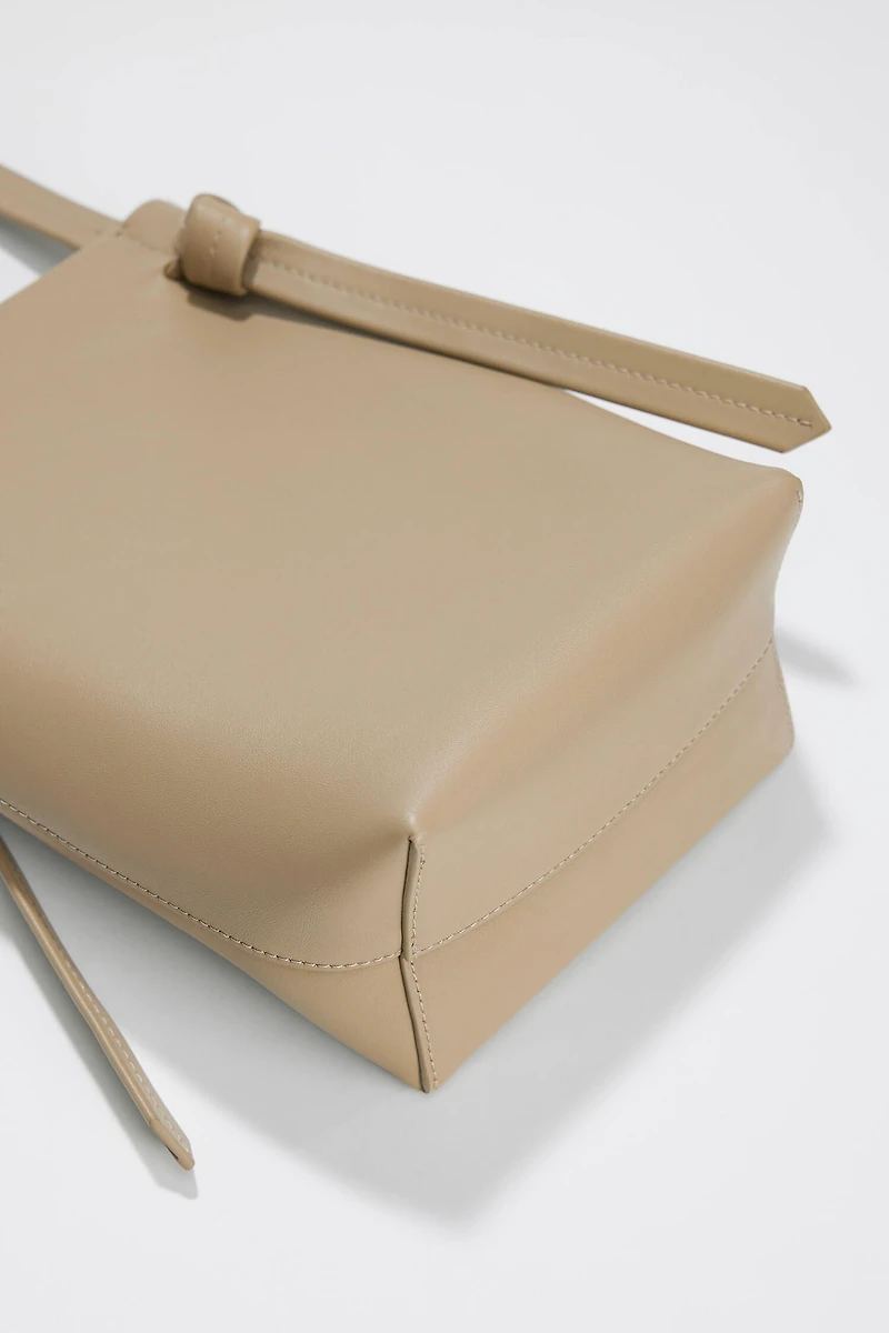 Versatile Nubuck Leather Bucket Bag