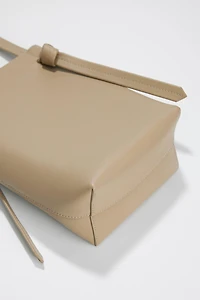 Versatile Nubuck Leather Bucket Bag