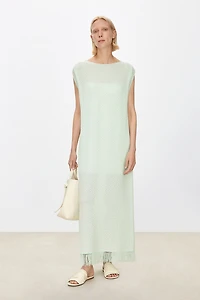 Waterfall Fringe 3D Jacquard Dress