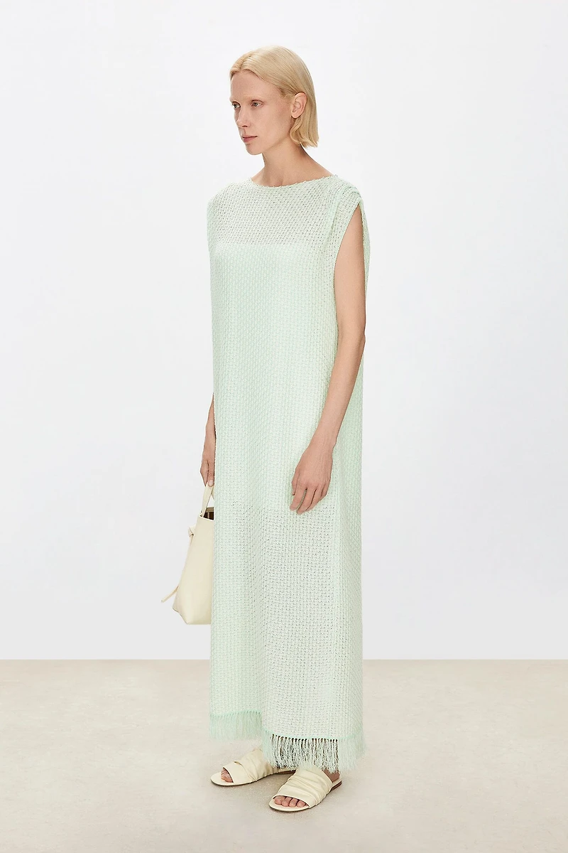 Waterfall Fringe 3D Jacquard Dress