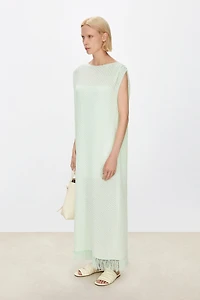 Waterfall Fringe 3D Jacquard Dress