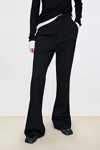 Wool Flare Knit Pants