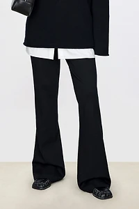 Wool Flare Knit Pants
