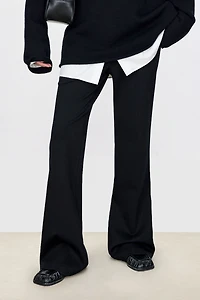 Wool Flare Knit Pants