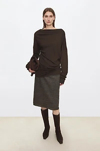 Wool Ribbed Asymmetric Top