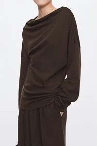 Wool Ribbed Asymmetric Top