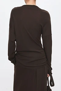 Wool Ribbed Asymmetric Top