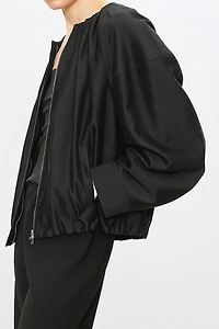 Wool-Silk Blend Balloon Jacket