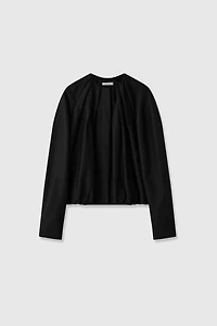 Wool-Silk Blend Balloon Jacket