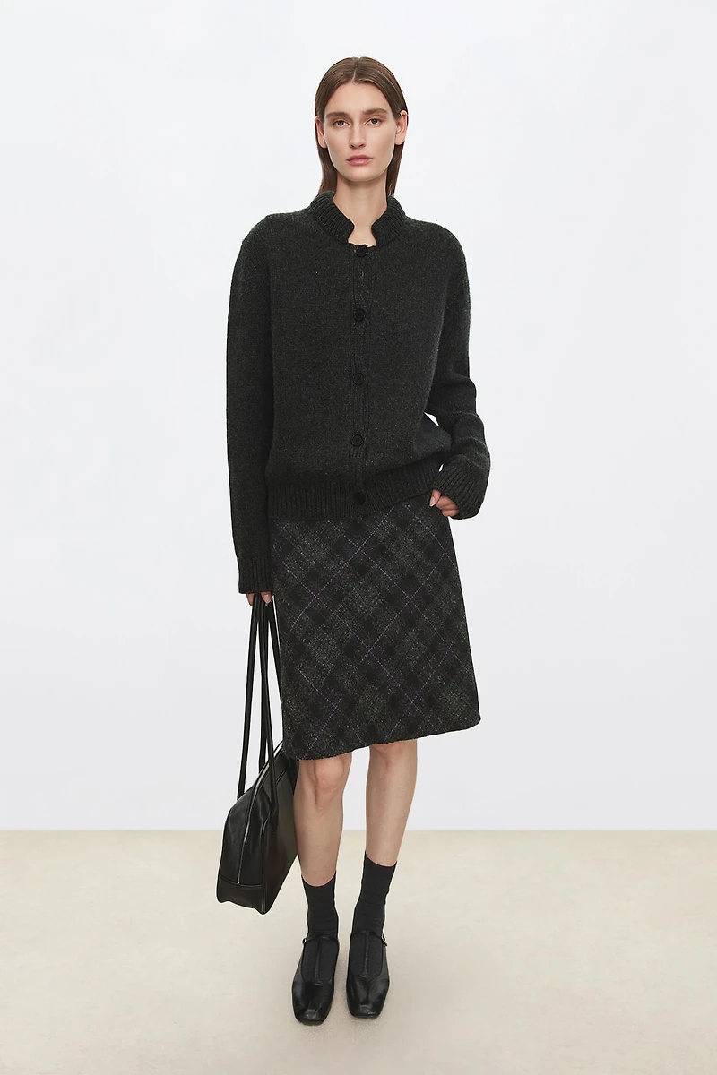 Wool Chunky Collar Cardigan