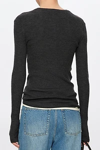 Wool Henley-neck Top