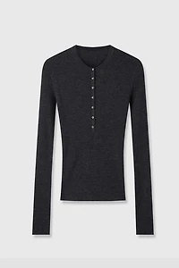 Wool Henley-neck Top
