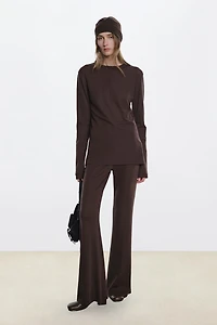 Wool Round Neck Center-Seam Top