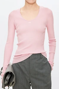 Wool U‑neck Knit Sweater