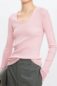 Wool U‑neck Knit Sweater