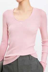 Wool U‑neck Knit Sweater