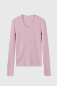 Wool U‑neck Knit Sweater