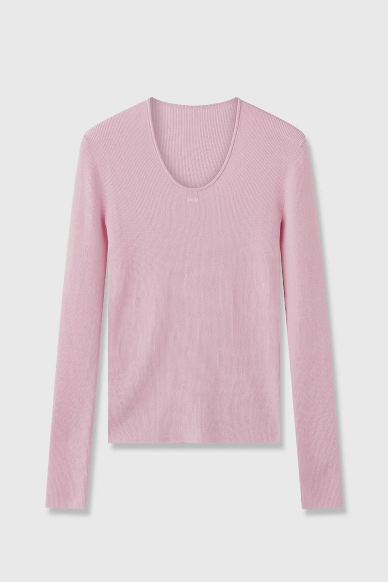 Wool U‑neck Knit Sweater