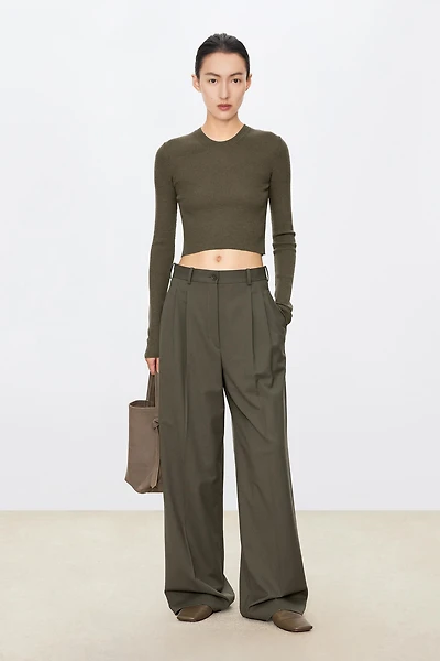Wool Waist‑length Round‑neck Top