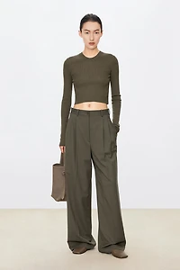 Wool Waist‑length Round‑neck Top