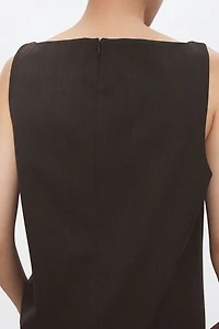 Worsted Wool Boat Neck Blazer Vest