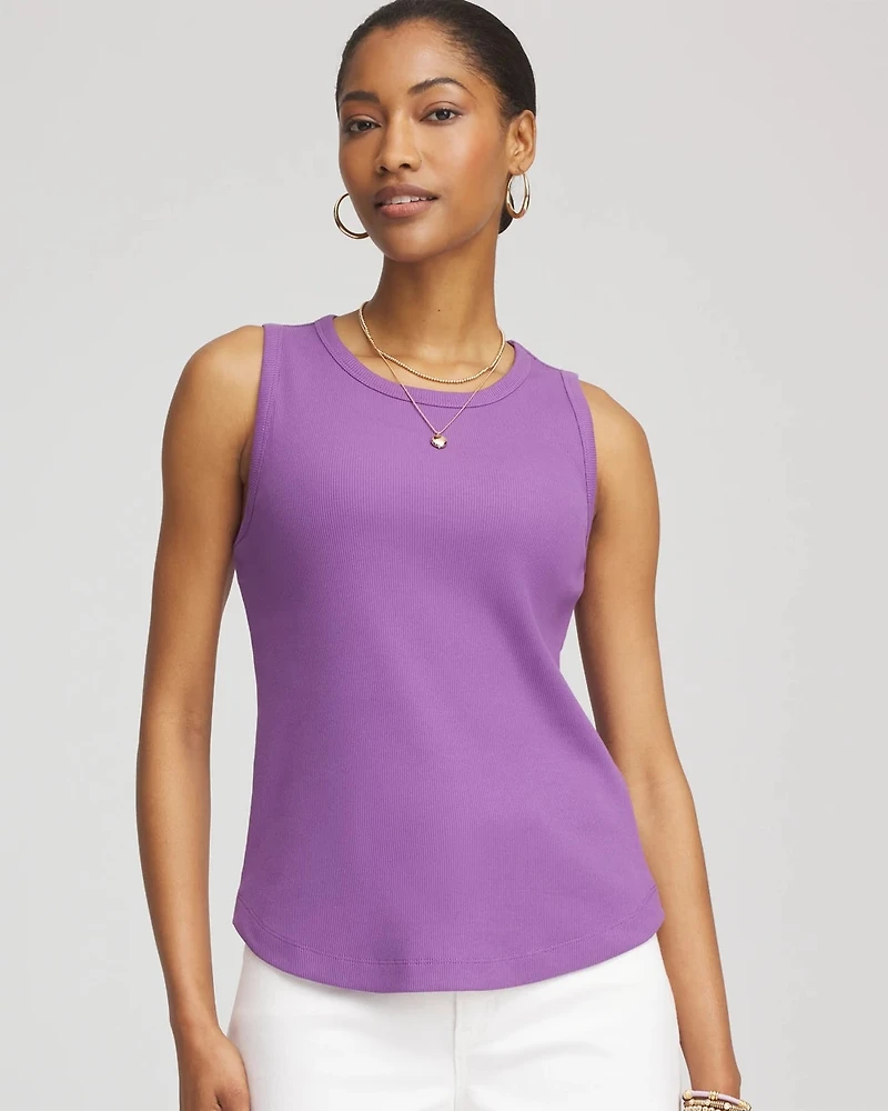 Ribbed High-Neck Tank