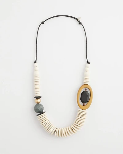 SYLCA® x Chico's Cream Mixed-Media Peyton Necklace