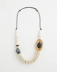 SYLCA® x Chico's Cream Mixed-Media Peyton Necklace