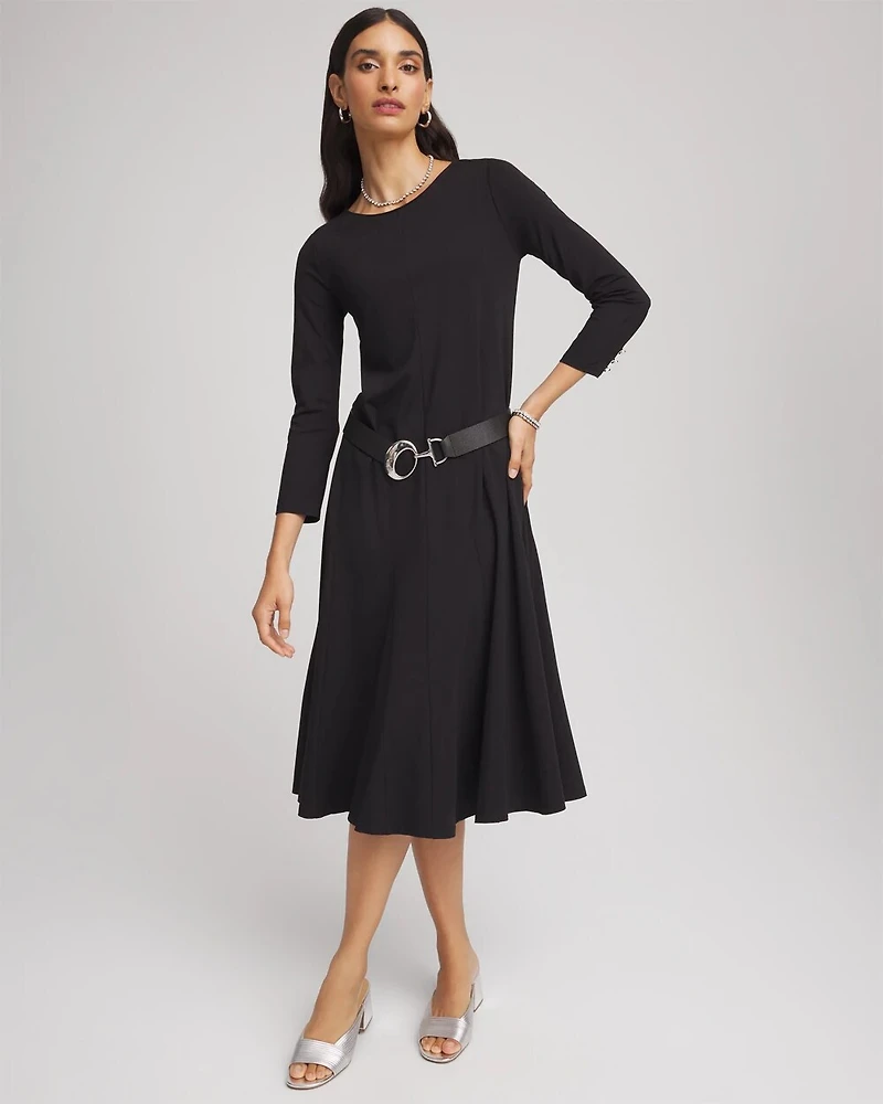 Ponte A-line Midi Dress