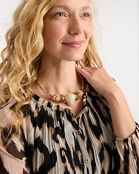 Neutral Stone Collar Necklace