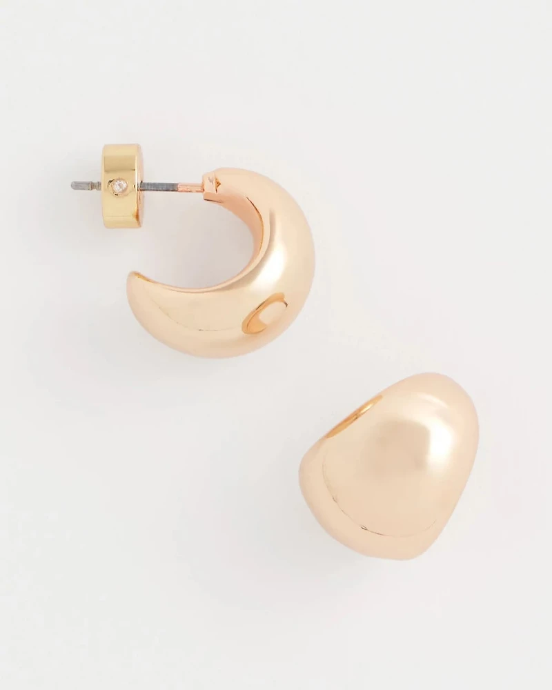 Rose Gold Huggie Hoop Earrings