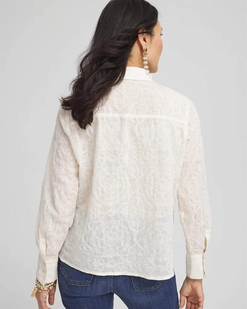 Embroidered Pocket Collared Shirt