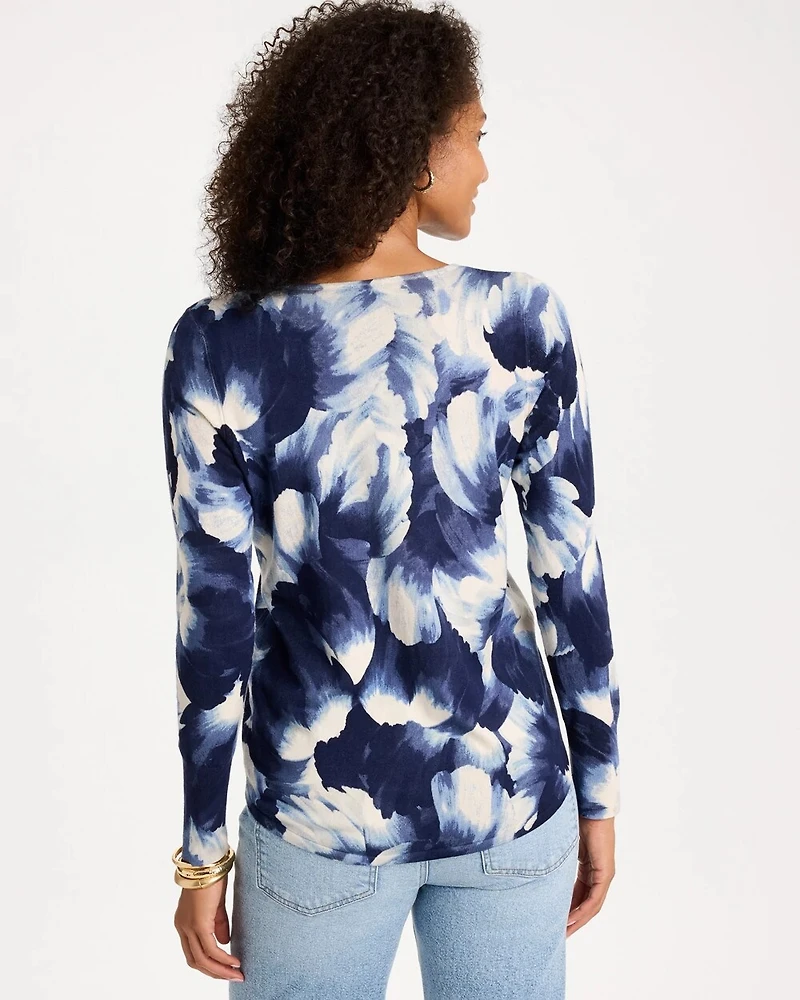 Ella V-Neck Floral Pullover Sweater