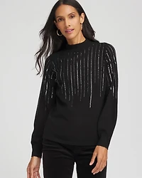 Embellished Mockneck Sweater