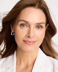 Mini Silvertone Square Earrings