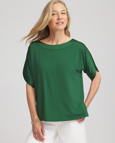 Jersey & Satin Dolman Tee