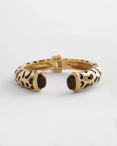 Animal Print Hinge Cuff Bracelet