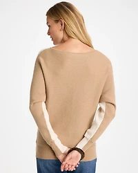Colorblock Bateau Dolman Pullover Sweater