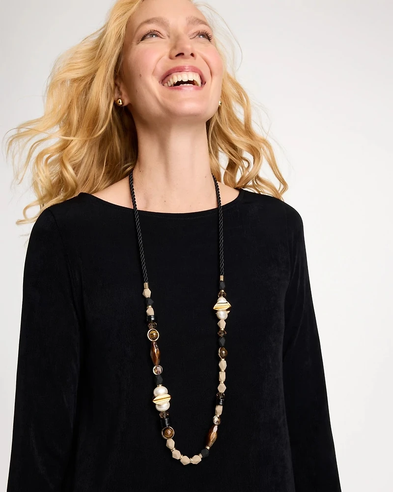 Single-Strand Resin Tiger's Eye Necklace