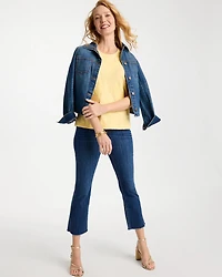 Monochrome Embroidered Cap-Sleeve Tee