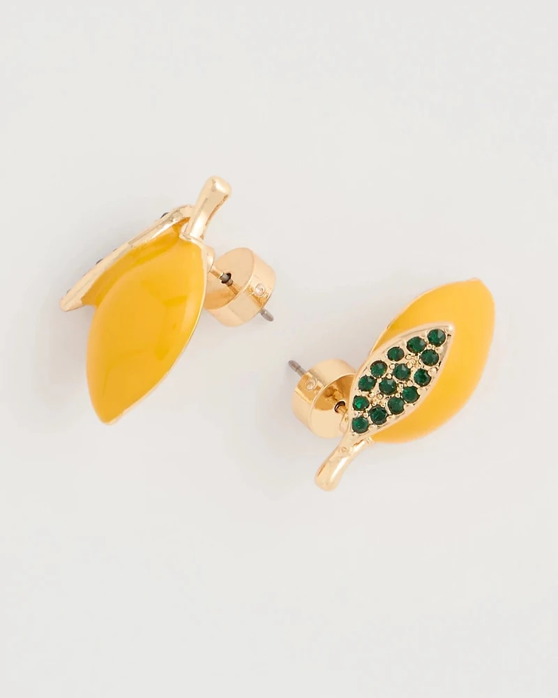 Luxurious Lemon Stud Earrings