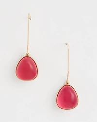 Pink Teardrop Threader Earrings
