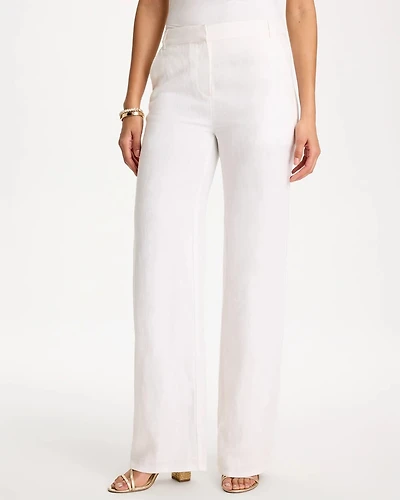 Straight-Leg Linen Pants