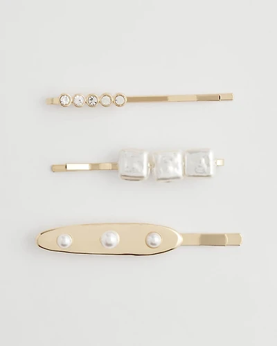 Faux Pearl Hair Pins Set of 3