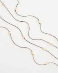 Mixed Metal Double Strand Necklace