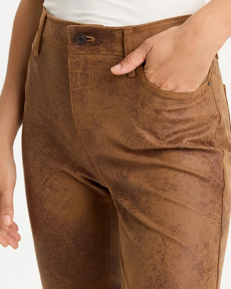 Coated Knit Five-Pocket Skinny Pants