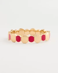 Raspberry Enamel Stretch Bracelet