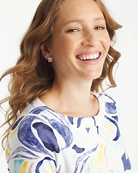 Abstract Pima 3/4 Sleeve Tee