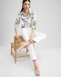 Trapunto Straight Leg Cropped Pants