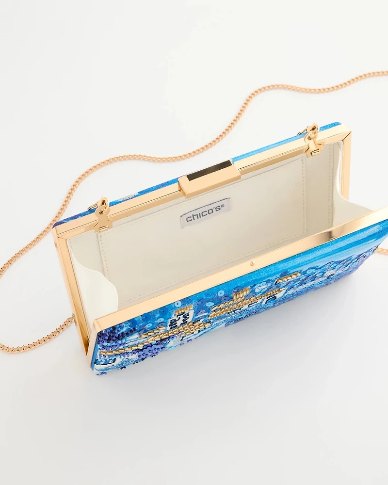 Embellished Cotton Seaside Clutch